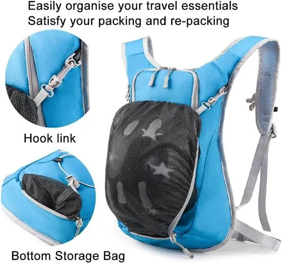 Backpack with 2L Water Bag - Running Vest - Adjustable Lightweight Cycling Backpack - Suitable for Hiking and Cycling（Black） - Image 4