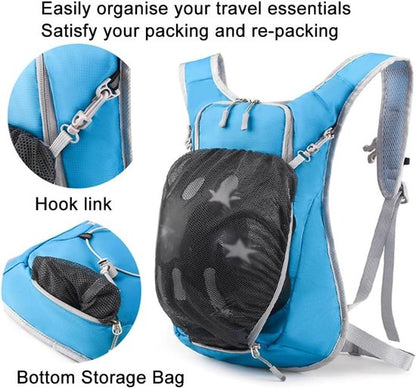 Backpack with 2L Water Bag - Running Vest - Adjustable Lightweight Cycling Backpack - Suitable for Hiking and Cycling（Blue） - Image 4