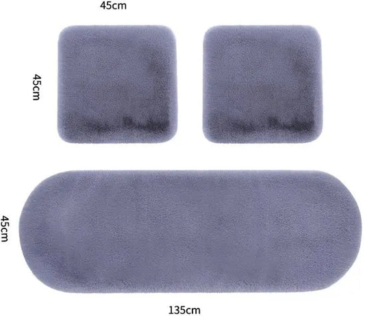 Plush Car Seat Cover - Soft, Warm and Fluffy Faux Rabbit Fur Seat Covers - Front and Back Seat Protectors - Non-Slip Mat - Universal (White, 3-Pack) - Image 6