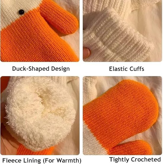 2 pairs of warm gloves - knitted gloves - with cute animal prints - with warm and soft lining - The perfect winter gift for women or children. - Image 2
