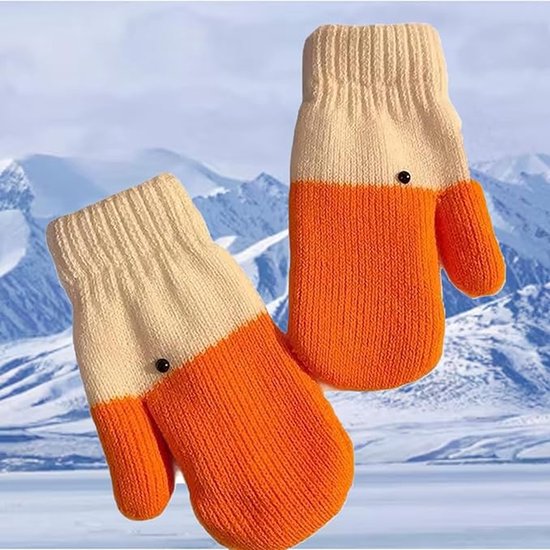 2 pairs of warm gloves - knitted gloves - with cute animal prints - with warm and soft lining - The perfect winter gift for women or children. - Image 3