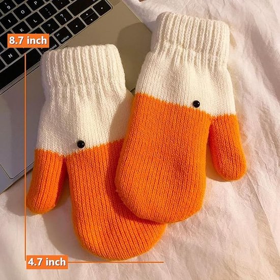 2 pairs of warm gloves - knitted gloves - with cute animal prints - with warm and soft lining - The perfect winter gift for women or children. - Image 4