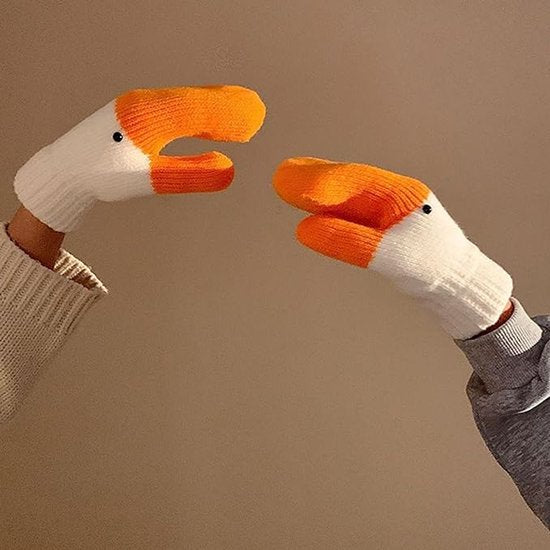 2 pairs of warm gloves - knitted gloves - with cute animal prints - with warm and soft lining - The perfect winter gift for women or children. - Image 5