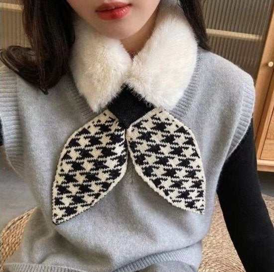 Warm scarf for autumn and winter - Soft and comfortable women's scarf with dotted pattern - Fashionable and versatile winter scarf for everyday use（White） - Image 4