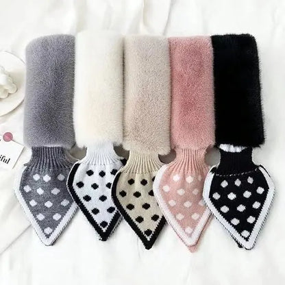 Warm scarf for autumn and winter - Soft and comfortable women's scarf with dotted pattern - Fashionable and versatile winter scarf for everyday use（Pink） - Image 6