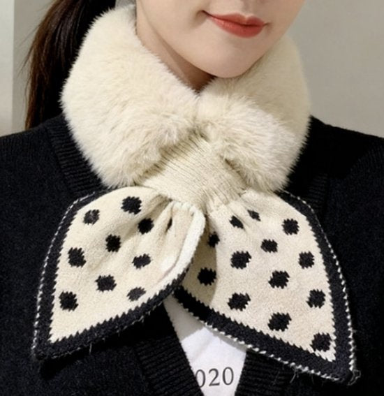 Warm scarf for autumn and winter - Soft and comfortable women's scarf with dotted pattern - Fashionable and versatile winter scarf for everyday use（Khaki） - Image 4