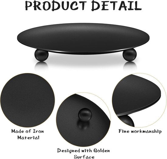 Candle Holders - Metal Pillar Candle Holders - 4.5 Inches - For Pillar Candles - Weddings - Dinner Party Decorations (Black, Pack of 8) - Image 2