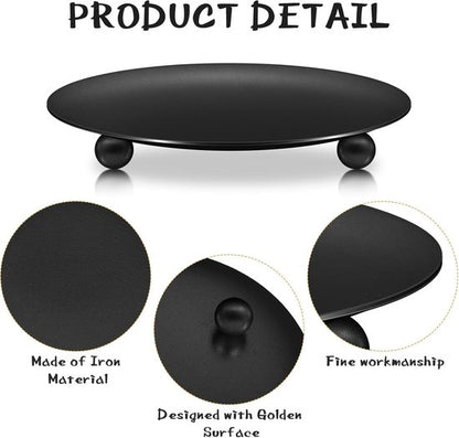 Candle Holders - Metal Pillar Candle Holders - 4.5 Inches - For Pillar Candles - Weddings - Dinner Party Decorations (Black, Pack of 8) - Image 2