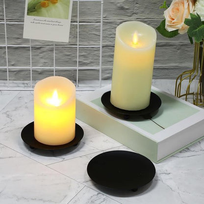 Candle Holders - Metal Pillar Candle Holders - 4.5 Inches - For Pillar Candles - Weddings - Dinner Party Decorations (Black, Pack of 8) - Image 6