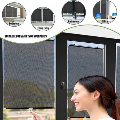 No-Drill Roller Blinds with 3 Suction Cups - Blackout Curtains, Temporary Cover-Up Curtains for Home, Bedroom and Car (Black, 45*124cm) - Image 4