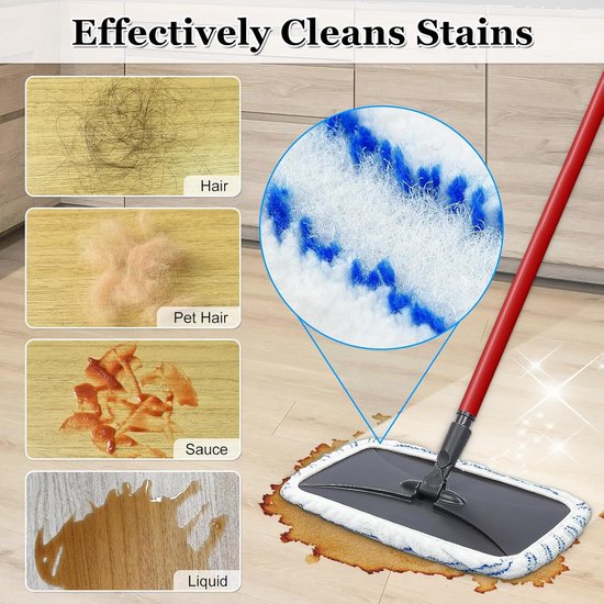 Mop Pads - 3-pack mop refills - 15 x 8 inch flat dust mop head pads - Image 2