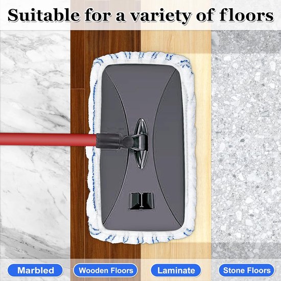Mop Pads - 3-pack mop refills - 15 x 8 inch flat dust mop head pads - Image 5