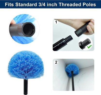 Dust brush head - 8" diameter blue screw head for spider web vacuum cleaners - Image 3