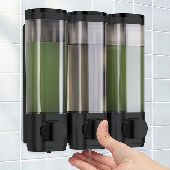 3 Wall-Mounted Soap Dispensers No Drilling Required - Drip-Proof for Gel, Shampoo, and Lotion - White - Image 2