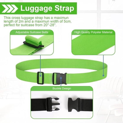 Luggage straps 4-pack - durable and colorful (green, blue, pink, orange) - Image 2