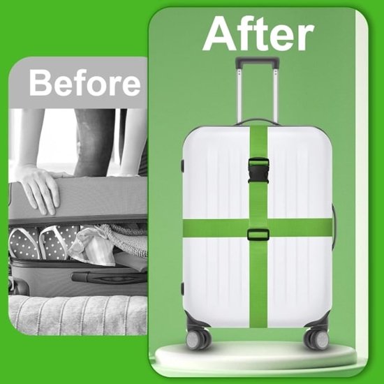 Luggage straps 4-pack - durable and colorful (green, blue, pink, orange) - Image 3