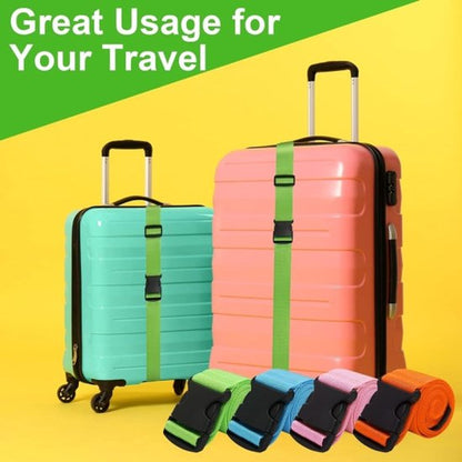 Luggage straps 4-pack - durable and colorful (green, blue, pink, orange) - Image 4
