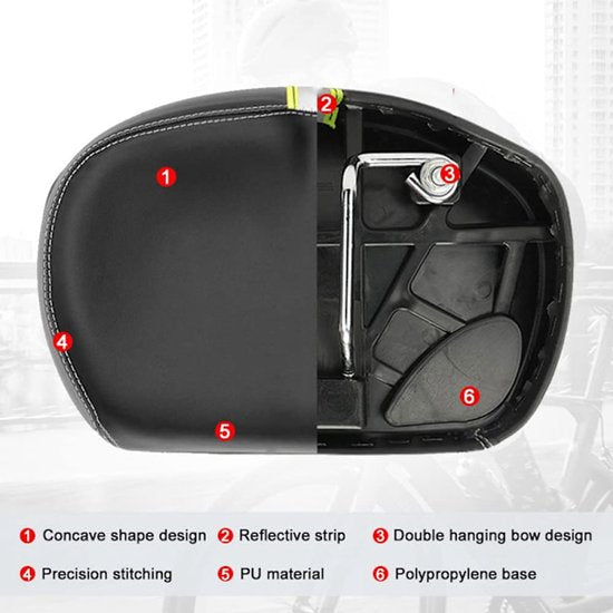 Bicycle saddle - Comfortable wide bicycle saddle - With memory foam pad - Comfort - Image 3