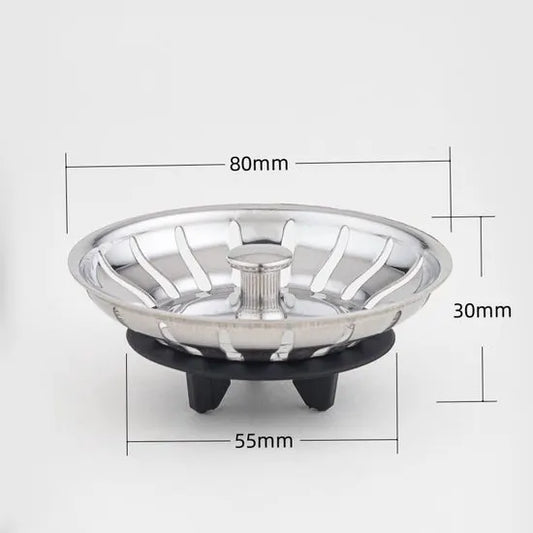Sink drain stopper - Strainer - 80 mm - Stainless steel - Silver - Image 2