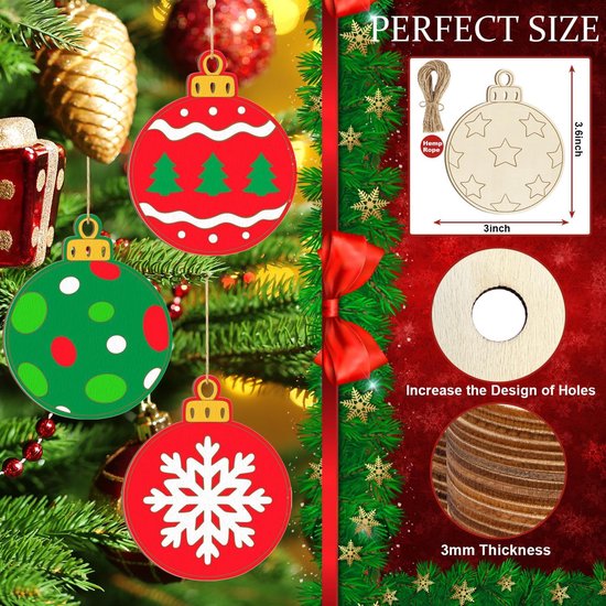 Christmas Decorations - Ornaments - DIY - Christmas Gifts - Wooden Christmas Decorations - Party Decorations - Image 2