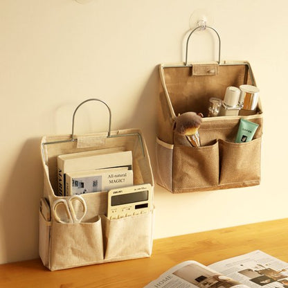 Storage Bag - Cotton and Linen Fabric - Bedside Storage Bag - Wall Mounted - Dorm Room Essentials and Snack Storage Bag - Visual Storage Bag - Image 3