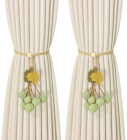 Curtain Ties - Hanging Ball Ties - Ball Tie Cords - Simple Hooks - Creative Curtain Buckle Decorations - Complete Set - 2 Pieces