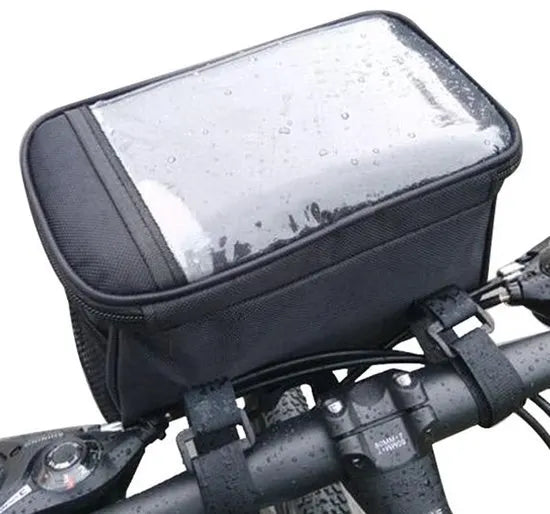 Bicycle handlebar bag - Removable bicycle handlebar bag with smartphone holder - Insulated - Phone bicycle bag - Waterproof - Blue - Image 2