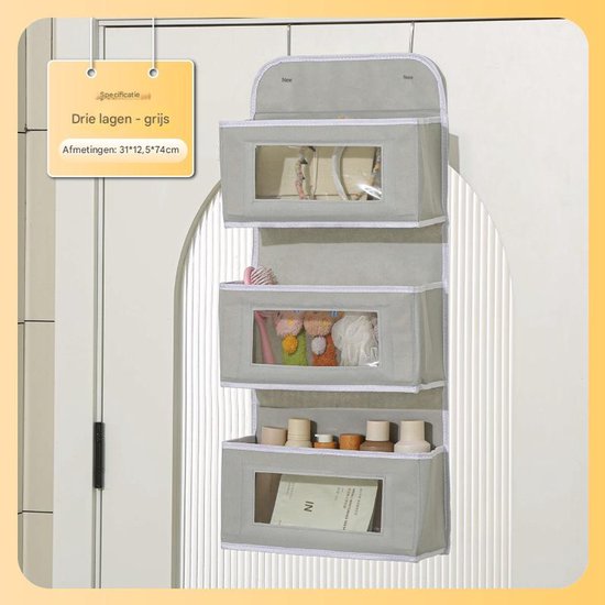 Storage Bag - Door Storage Bag - Large Capacity - Multi-Layer - Toys - Miscellaneous - Storage Bag - Student Dorm Storage Rack - 3 Layers - Image 2