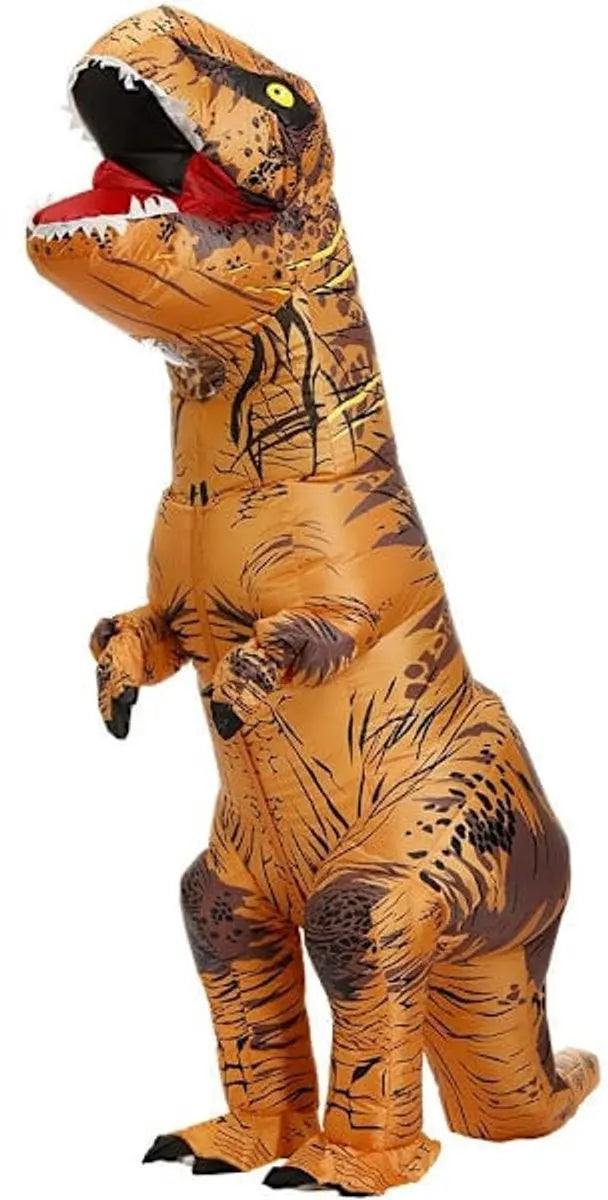 Inflatable Tyrannosaurus Rex Dinosaur Costume - Adults 150-190cm - Halloween Masquerade Costume - (Brown)