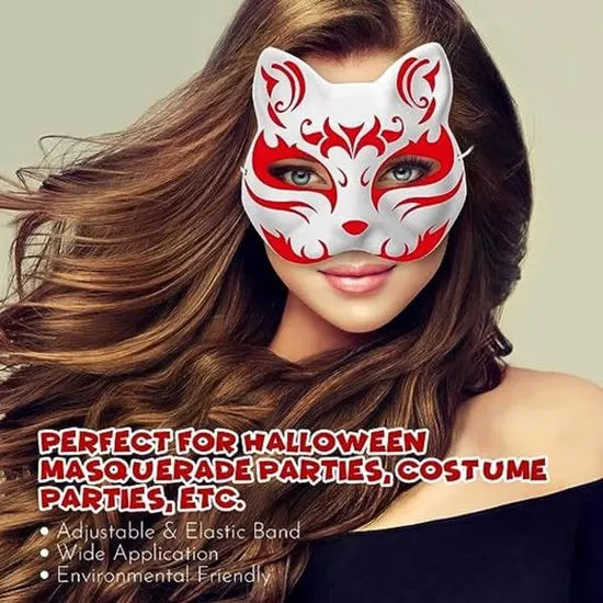 10 Paintable Cat Masks - DIY Animal Costume Masks - White Masks - Half-Used for Masquerade - Halloween - Cosplay Masks for Kids - Party Costume Supplies - Image 5