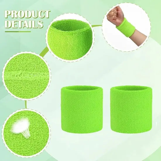 Tennis Sweat-Wicking Wristbands - 3 Pairs - Unisex - Adult - Thickened Elastic Wristband - French Terry - Sports Wristband - Suitable for the Gym - Image 2