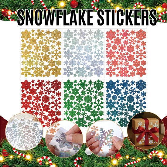 Christmas snowflake stickers - sand glitter party decorations - gift card and handbag DIY - winter snowflake stickers - 12 pieces - Image 4