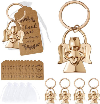 Keychain - Angel pendant for men and women - Baby shower gift - Key ring - Party favor - Souvenir gift - 5 pieces