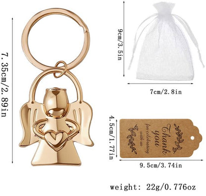 Keychain - Angel pendant for men and women - Baby shower gift - Key ring - Party favor - Souvenir gift - 5 pieces - Image 2