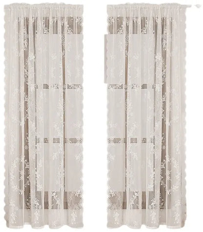 Window Screen - Ice Flower Christmas Tree Window Screen - Wire Mesh - European and American - Christmas - Curtain - Net Curtain 2-piece set (150*100cm) - Image 2