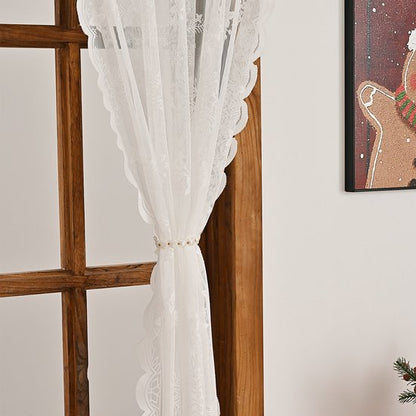 Window Screen - Ice Flower Christmas Tree Window Screen - Wire Mesh - European and American - Christmas - Curtain - Net Curtain 2-piece set (150*100cm) - Image 3