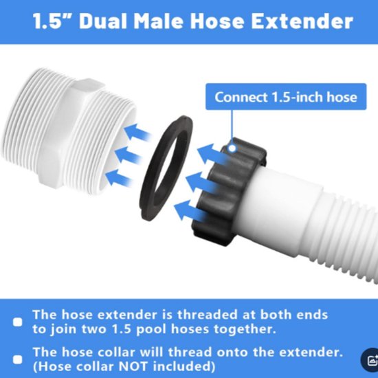 1.5" L-Type Two-Way Manifold (with Gasket) - Compatible with Intex Coleman Above Ground Pool Pumps (2 Pack) - Image 2
