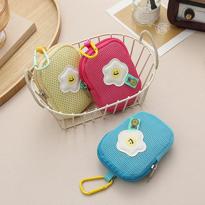 Storage Bag - Cute Mesh - Flowers - Keychain Wallet - Headphone Bag - Pendant Storage Bag - Multifunctional - Blue - Image 2