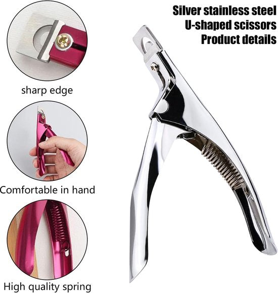 False Nail Clipper - Professional Nail Clipper - Gel Nails - Nail Clipper - Trimmer - Manicure Knife - Artificial Nail Clipper - Professional Nail Clipper for Home Manicure (Silver) - Image 2