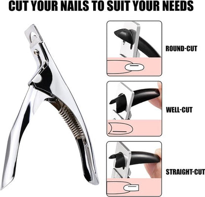 False Nail Clipper - Professional Nail Clipper - Gel Nails - Nail Clipper - Trimmer - Manicure Knife - Artificial Nail Clipper - Professional Nail Clipper for Home Manicure (Silver) - Image 3
