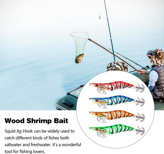 Shrimp Lure Box - 4-Pack - Glowing Shrimp Lure - Squid and Shrimp Lure - Night Fishing - Shrimp Lure - Fluorescent Artificial Fish Lure - Super Realistic - Image 4