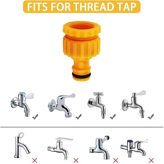 6-pack tap connectors - Hose adapters - Adapters for connecting water hoses - Garden hose tap connectors - Tap adapters with thread - Splashproof - Frost-proof - Image 3