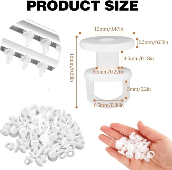 50 pieces curtain hooks - curtain gliders - universal curtain hooks - curtain rail hooks - curtain gliders - curtain hooks - curtains - shower curtains - curtains and door curtains - Image 3
