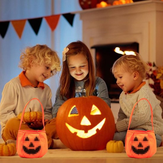2-Pack Halloween Pumpkin Candy Bags - Halloween Pumpkin Bag Magic Candy Bags - Candy Bags - Pumpkin Collection Bags - Suitable for Halloween Party Masquerade Decorations - Image 6