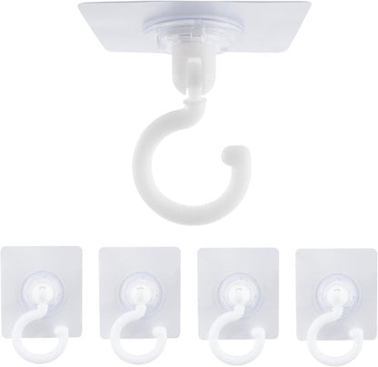 5-pack self-adhesive hooks - Extra strong adhesive hooks - Transparent wall hooks - Self-adhesive - No drilling required - Suitable for bathroom, kitchen, office, bedroom