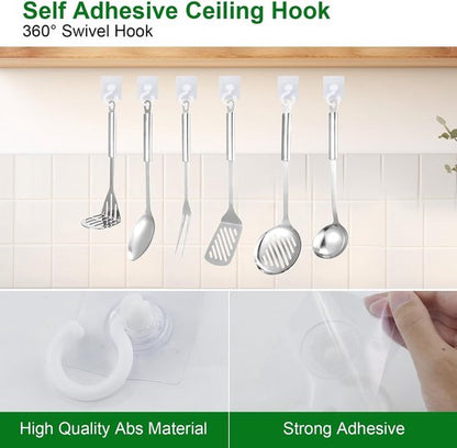 5-pack self-adhesive hooks - Extra strong adhesive hooks - Transparent wall hooks - Self-adhesive - No drilling required - Suitable for bathroom, kitchen, office, bedroom - Image 4