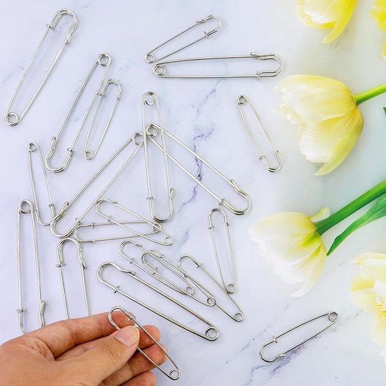 20 Safety Pins - Large Safety Pin Length - Heavy Safety Pins for Blankets, Kilts, Knitting, Crafts (63mm & 100mm) - Image 4