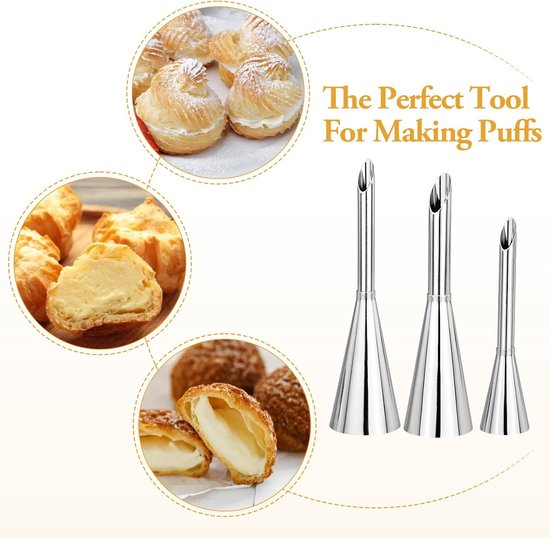 stainless steel piping nozzles - Cream piping nozzles - Piping nozzles - Accessories for filling jam, puff pastry, donuts, bread, pastries - Image 4