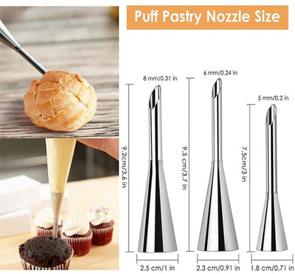 stainless steel piping nozzles - Cream piping nozzles - Piping nozzles - Accessories for filling jam, puff pastry, donuts, bread, pastries - Image 5