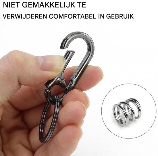 Set of 4 Carabiner Keychains - Small Metal Carabiners - Detachable - Suitable for Car Keys - Carabiner Keychains for Backpacking, Camping and Travel - Keychain Hook - Image 2